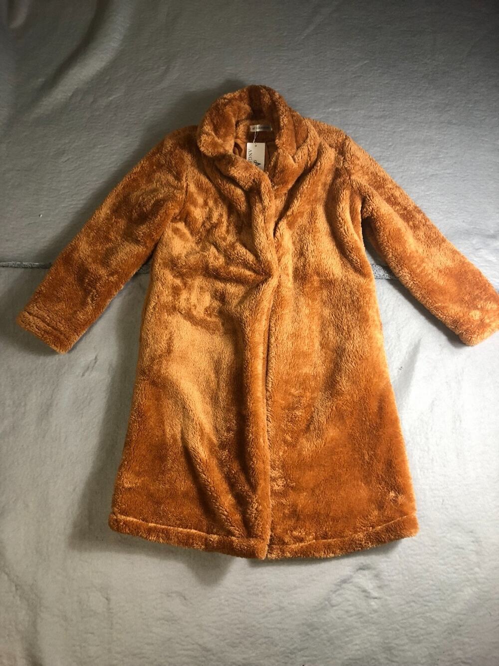 New Asos Coat Womens 12 Cooper Teddy Violet Romance Faux Fur Cozy Boho Hippie